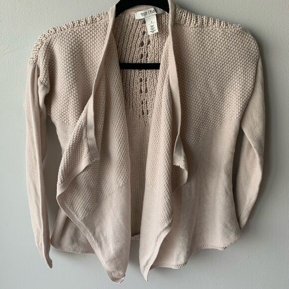 — WHBM — Cream Cotton/Rayon Knit Cardigan Size S - Picture 4 of 7